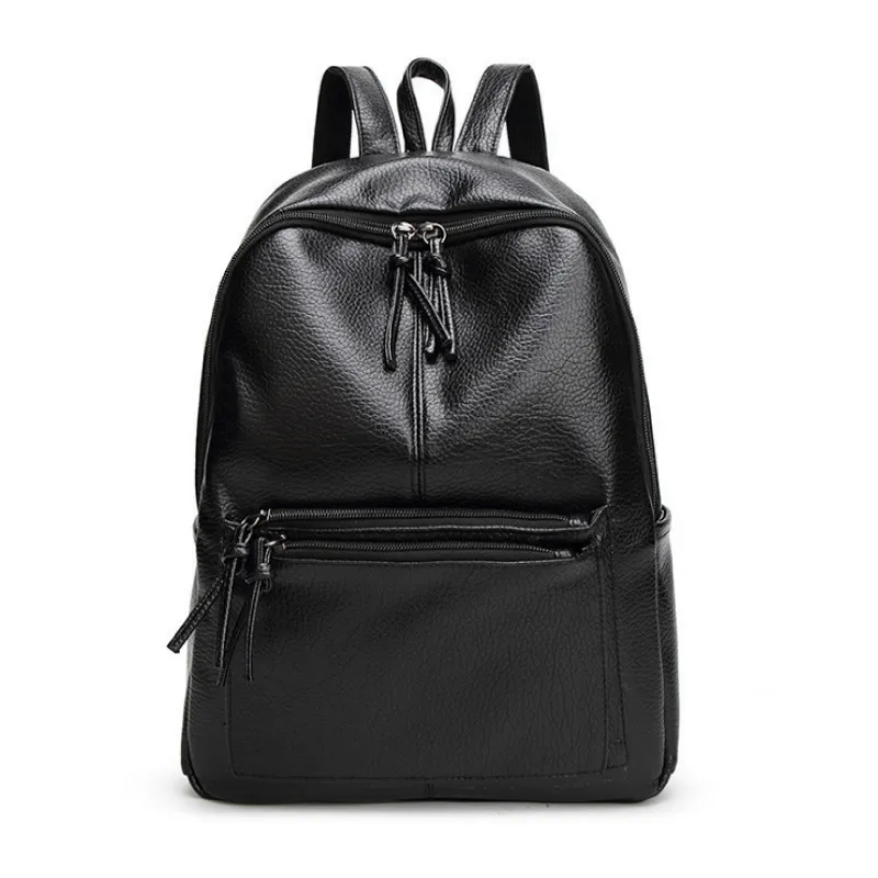 YGDB Brand PU Leather Ladies Black Lichee Pattern Backpack For Women