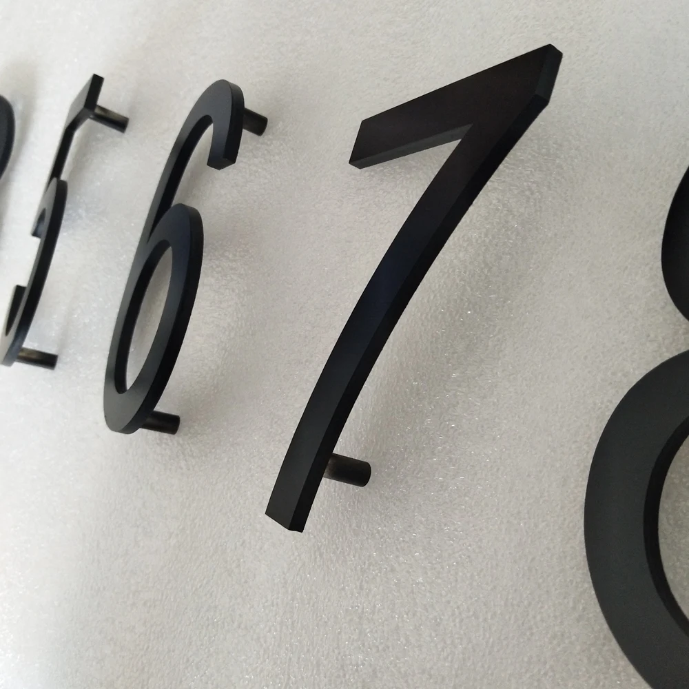 На заказ черный логотип на возраст от 0 до 9 кованого железа ремесло числа домов бронзовые цифры на двери гостиничных номеров, домов, квартир, покрытые металлом цифры Стикеры плиты знаки адрес табличка