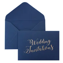 Придирчивые свадебные приглашения конверт темно-синие конверты Роскошные горячее тиснение конверт-набор из 20 шт