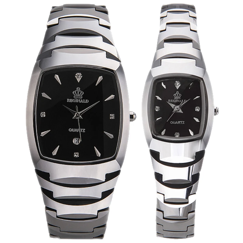 

HK Crow Reginald Authentic calendar quartz tungsten steel couple fashion lovers watches men women Quartz Wristwatches