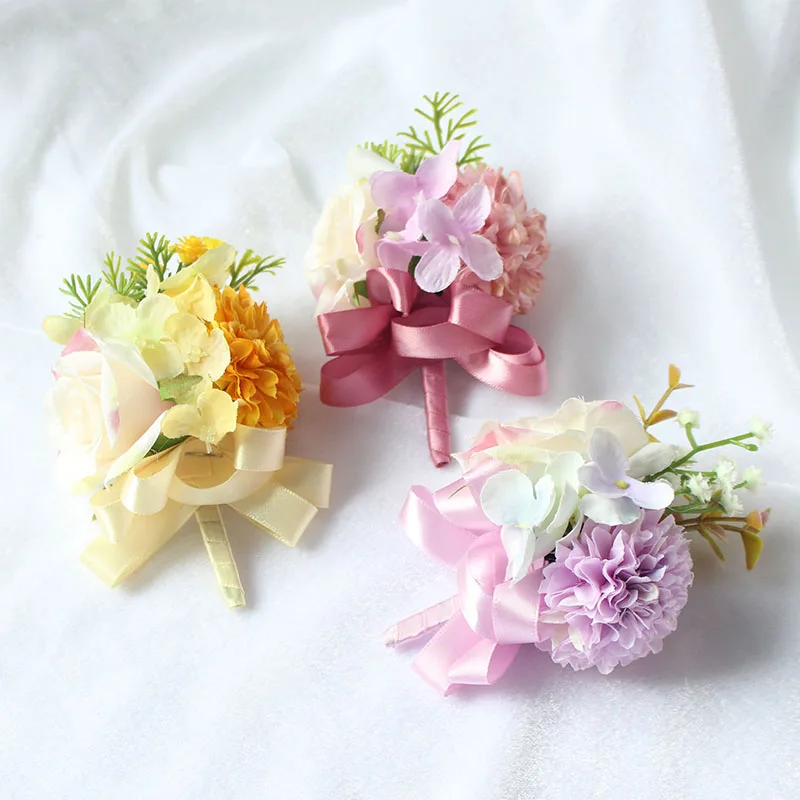 artificial flower wrist corsage (3)
