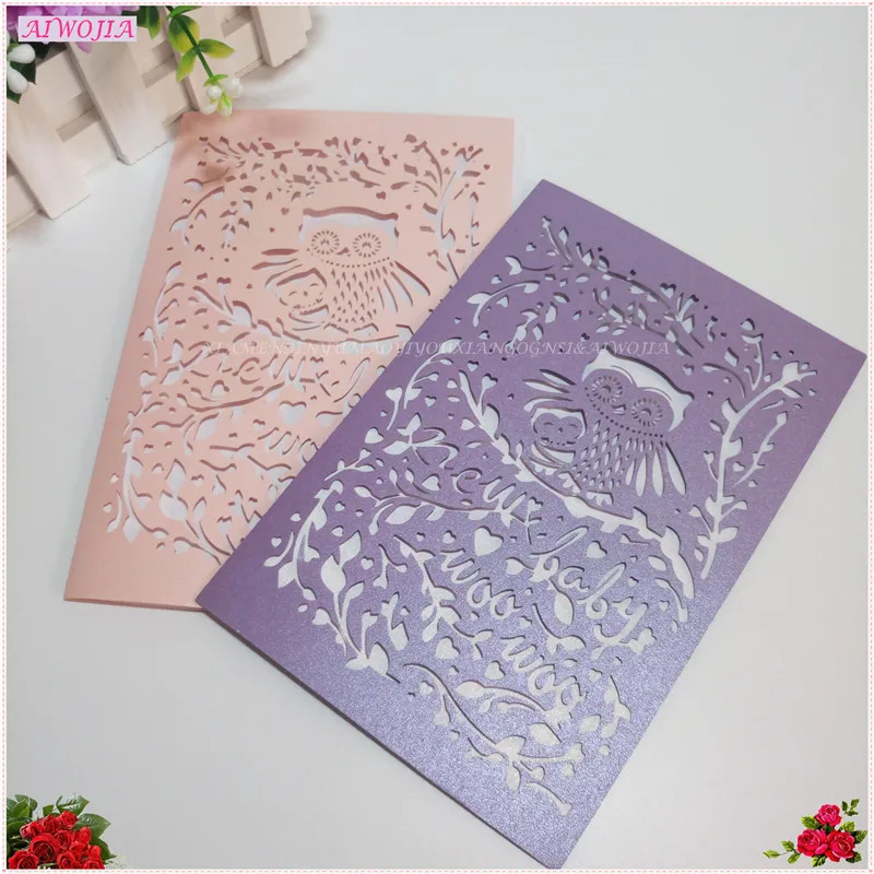 Vintage Lace Wedding Invitation Owl Luv U 4ever Invitation
