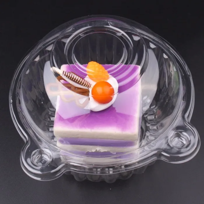 

50Pcs/Set Foood Storage Box plastic Cake Holder Candy Boxes Container With Lid Transparent Cupcake Muffin Shop Party Dome XX21