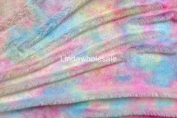 

Colorful PV velvet,Tie dyed velvet,Rainbow fabrics,160cm*90cm(one yard)/pcs