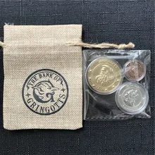 Hp Wizard банковские монеты с пластиковой коробкой Гарри банк ткань мешок подарки вентиляторы вечерние дети