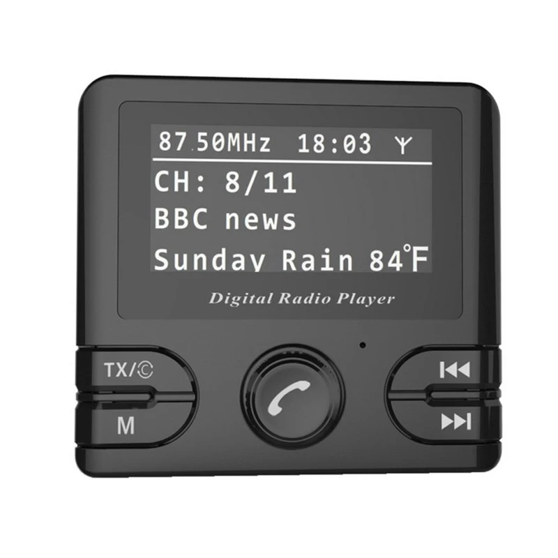 

Auto Car Digital DAB/DAB+ Radio Receiver Audio Adapter Wireless FM Transmitter & Bluetooth Hands-Free DAB+ Tuner Include Anten