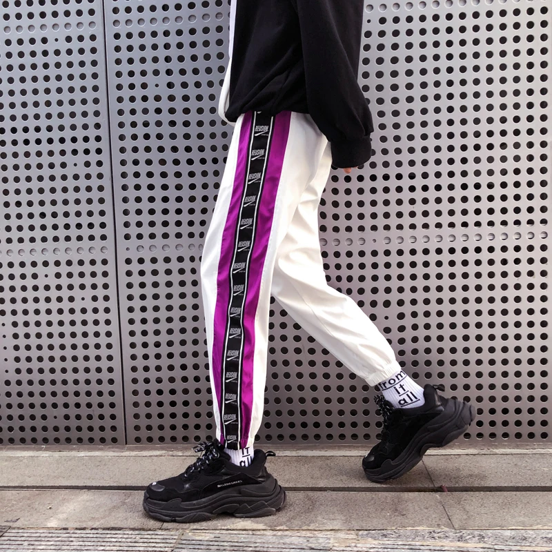 Fashion Casual Men's Pants Pants Spring And Autumn New S-2XL Stripes Loose Nine Pants Four Colors Personality Youth Popular Fashion Casual Men's Pants Pants Spring And Autumn New S-2XL Stripes Loose Nine Pants Four Colors Personality Youth Popular