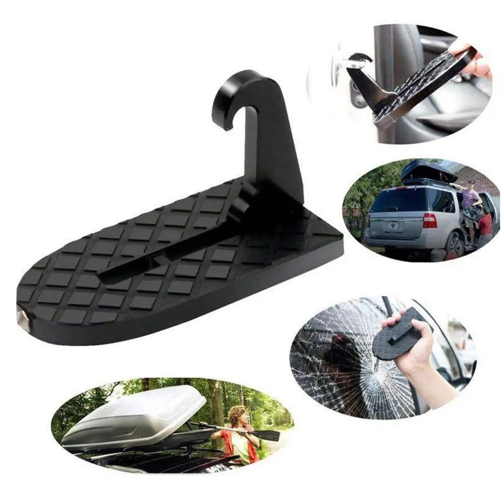 

2 in 1 Foldable Car Vehicle Folding Stepping Ladder Foot Pegs Easy Access to Car Rooftop With Safety Hammer For Jeep Car SUV