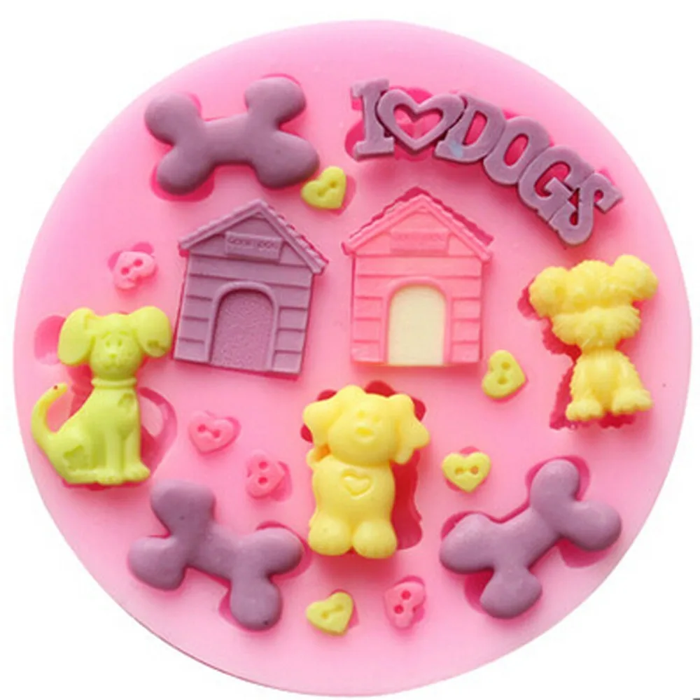 3D Cute Dog Animal Silicone Molds Chocolate Mold Fondant ...