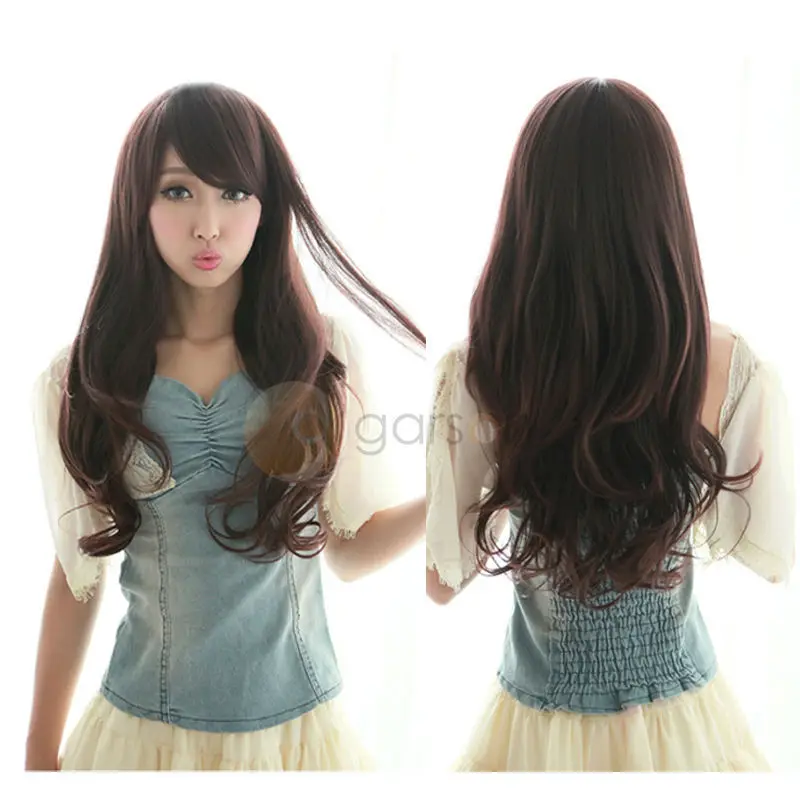 Бесплатная доставка USPS в сша мода длинные вьющиеся волосы косплей ну вечеринку