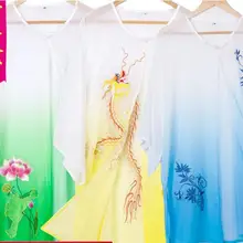 Унисекс Вышивка Тай Чи вуаль накидка кунг-фу вуаль униформа для боевых единоборств костюмы для занятий тайцзицюань