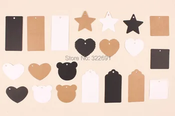 

In stock Free Shipping 100pcs Blank Kraft Paper Hang Tags Marked Blank Card Hand Draw Tags