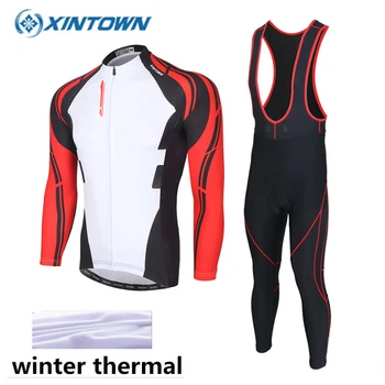 

Pro Team Winter Thermal Fleece Cycling Jersey Set Long Sleeve Bicycle Bike Clothing Cycle Bib Pantalones Ropa Ciclismo Invierno