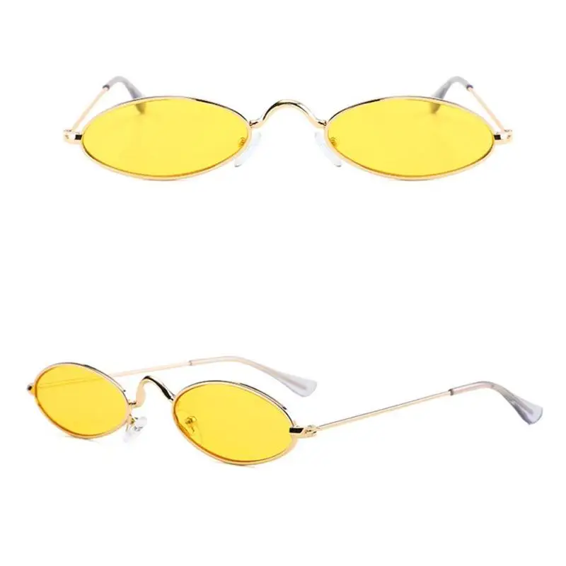 Ретро Круглые Солнцезащитные очки для женщин и мужчин, маленькие овальные оправа из сплава, Летний стиль, унисекс, солнцезащитные очки для женщин и мужчин
