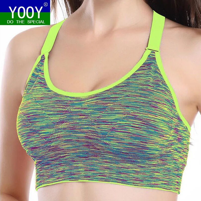 

Women Fitness Yoga Sports Bra For Running Gym Padded Wire free Shake proof Underwear Push Up Seamless Fitness Top Bras Hot Sale