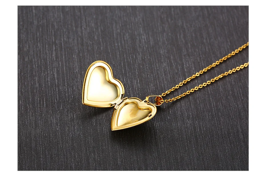 Для женщин любовь сердце фоторамка ожерелья для женщин Подарки на память можно открыть из нержавеющей стали обещание юбилей ювелирные изделия