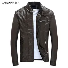 CARANFIER Men s PU Jackets Coats Motorcycle Leather Jackets Men Autumn Spring Leather Clothing Male Casual