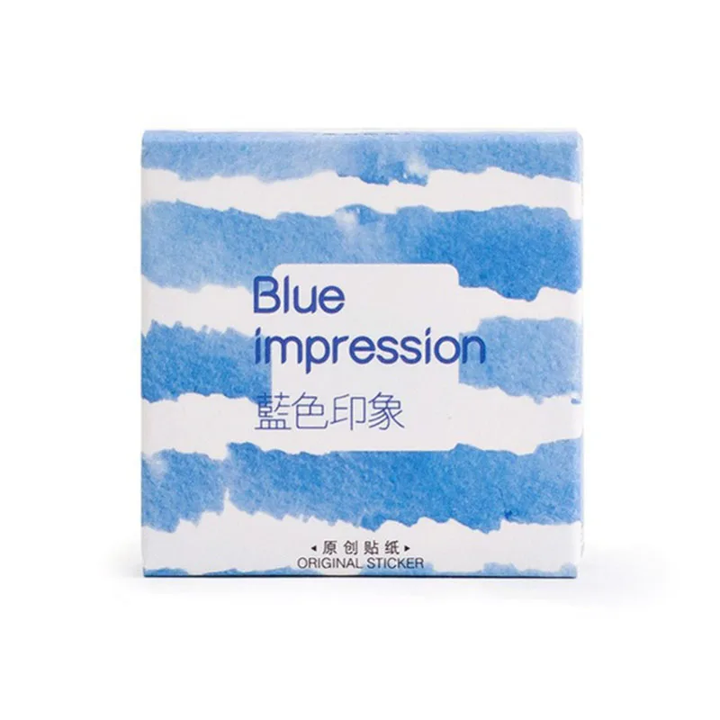 90Pcs/2box Blue Style Round Paper Stickers Decoration DIY Scrapbook Notebook Album Sticker Stationery Kawaii Girl Gifts | Канцтовары для
