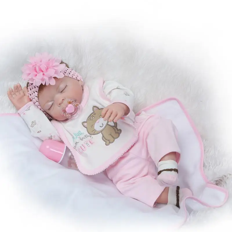 Full Silicone Baby Reborn Doll 23inch 57cm Anatomically Correct Girl
