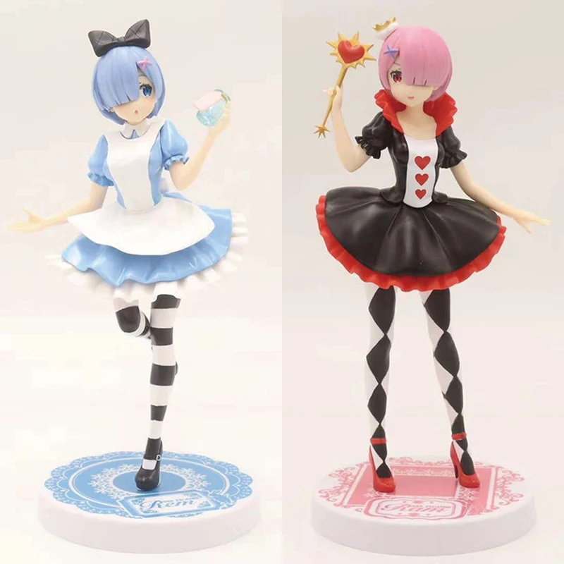 

21cm Japanese anime figure Re:Life in a different world from zero Ram/Rem Alice in Wonderland action figure collectible model