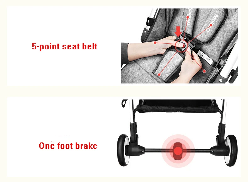 Легкая Складная коляска для путешествий, детская коляска для новорожденных, 2 в 1, может лежать в самолете, детская коляска