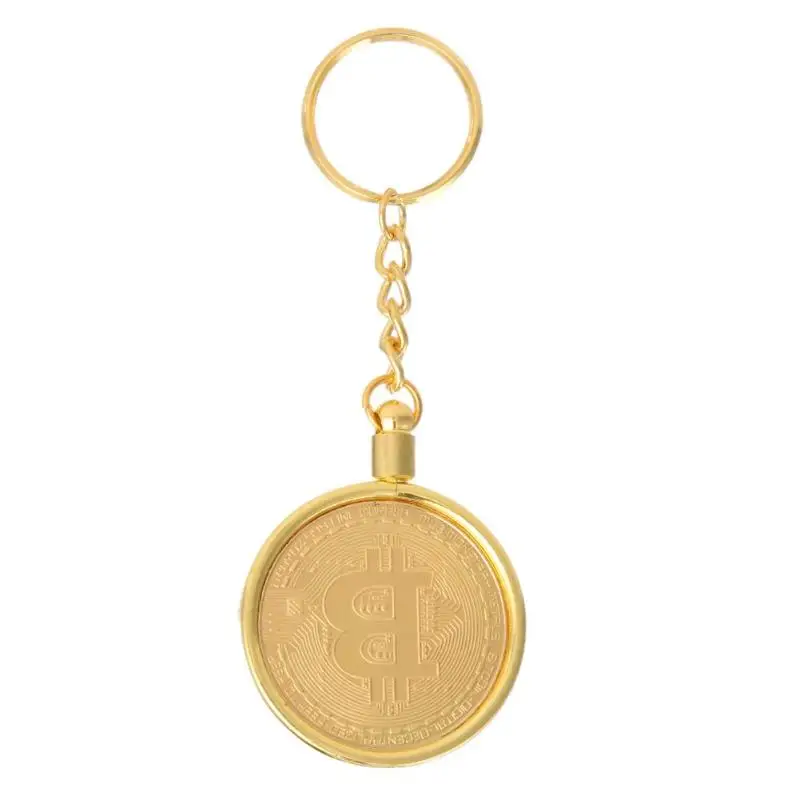

1pc Collection Coin Zinc Alloy Commemorative Bitcoin Keychain Physical Bitcoins Bit Coin BTC Gift Non-currency Coins Key Ring