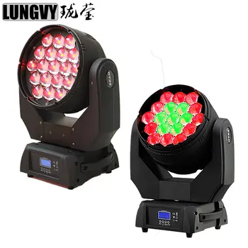 

Free Shipping 2pcs/Lot LY RGBW 19x15w Led Moving Head Wash Zoom Light Professional Strobe Disco Lighting