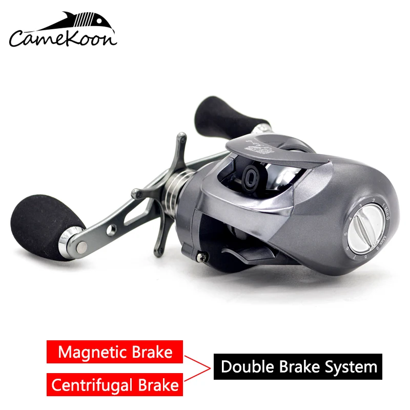 

CAMEKOON Baitcasting Fishing Reel Dual Brake System 7.1:1 Gear Ratio 8KG Max Drag Baitcaster Reel