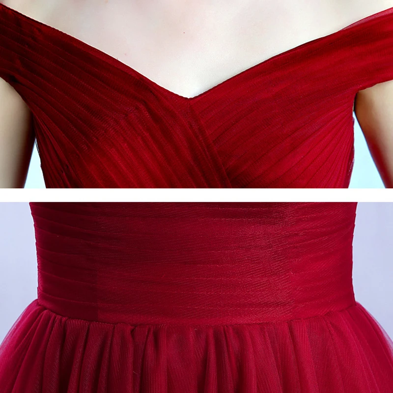 Большие размеры вечерние платья Довольно с открытыми плечами розовый цвет красного вина цвета Простой Формальные вечернее платье для вечеринки платье Robe De Soiree