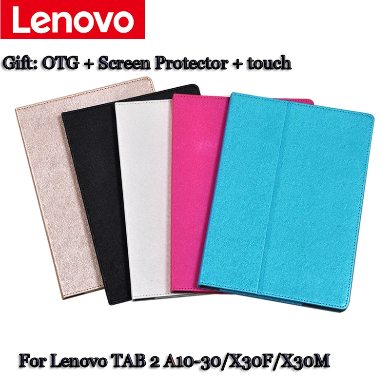 

Leather Case Stand For lenovo TAB2 A10-30 X30F X30M clamshell Case for tablet PU Protective Shell protective Leather Case+gift