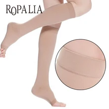 Компрессионные чулки до колена с открытым носком для мужчин и женщин, поддерживающие чулки 18-21 мм