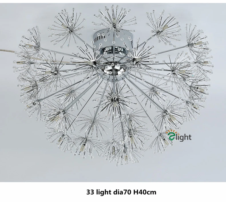 Скандинавская люстра одуванчика светодиодные G4 Led люстра хромированный металл K9 хрустальная люстра для прихожей освещение Крытый светодиодные осветительные лампы