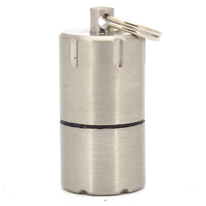 Керосин бензиновый брелок для ключей масло сигара жидкость Кольцо Цепь заправка сигаретный фонарь брелок Зажигалка капсула бензин выдержать - Цвет: Silver