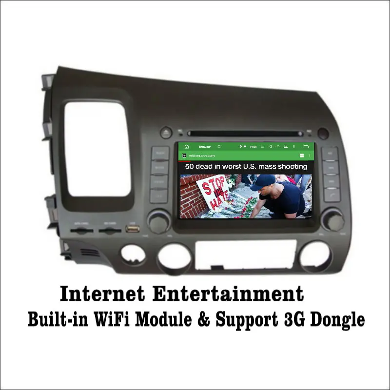 Clearance Liislee For Honda Civic 2006~2011 LHD Android 7.1 2G RAM Car Radio Audio Video Multimedia DVD Player WIFI GPS Navi Navigation 2