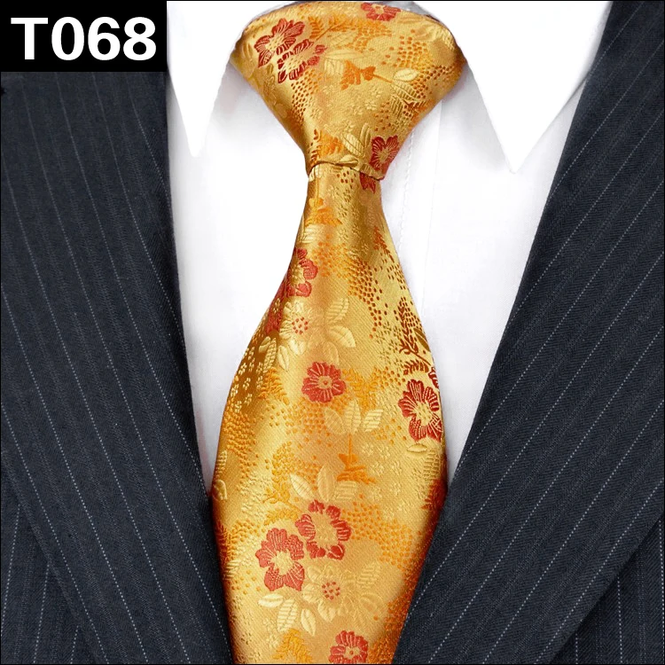 Однотонные мужские галстуки с цветочным узором и Пейсли желтого и золотого цвета, галстуки, шелк, жаккардовый тканый галстук, наборы, карманные квадратные, вечерние, свадебные