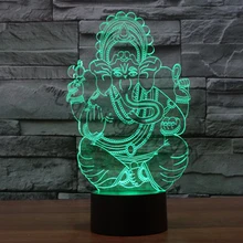 1 шт., горящие товары,, 3D огни, Горячий индийский Будда, статуэтки, освещение, домашний декор, лампа, визуальные светодиодные Детские ночники