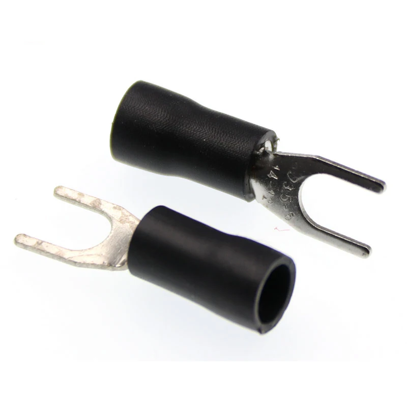 

SV3.5-6 Insulated furcate Crimp Terminal Cable Wire Connector lug fork electrical 50pcs/pack wiring black