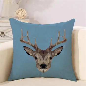 

Geometric Animal World Soft Cushion Cover Decorative wolf elephant owl Throw Pillow Cover Case Sofa Seat Car Pillowcase 45x45