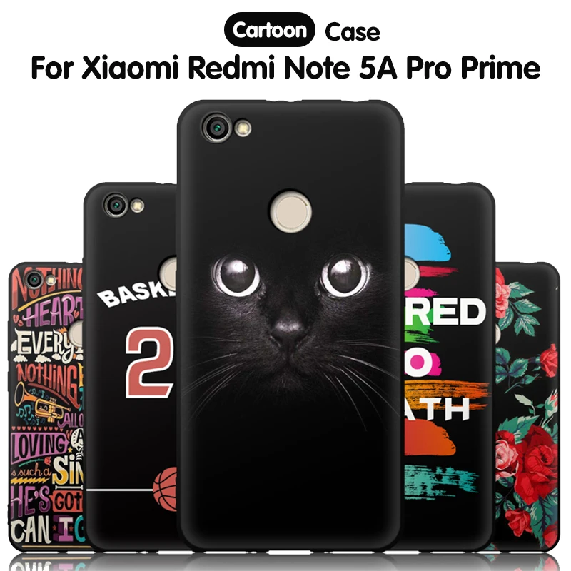 

JURCHEN Mobile Phone Case For Xiaomi Redmi Note 5A Cover Cartoon Soft TPU Back Cover For Xiaomi Redmi Note 5A Prime Case 5.5"
