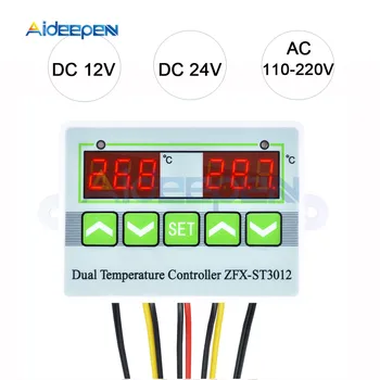 

Digital LED Dual Thermometer Temperature Controller Thermostat Incubator Control Microcomputer Dual Probe AC 220V 12V 24V