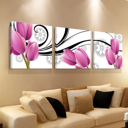 3 Piece Modern Canvas Art Painting Pop Tulip Flower 3 Piece Modern Canvas Art Painting Pop Tulip Flower Paintings For Living Room Wall Home Decorative Free Shipping In Calligraphy