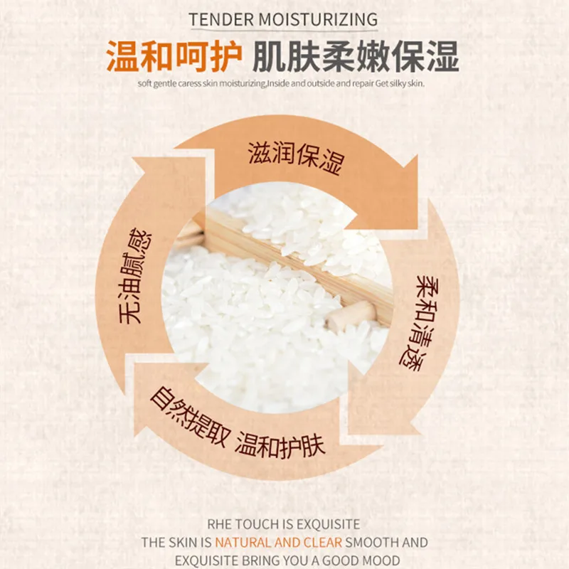 HOREC белый рис, очищающее средство для кожи, увлажняющее, питательное, против акне, растение, гладкое, летнее, питательное, контроль масла, увлажняющее, питающее
