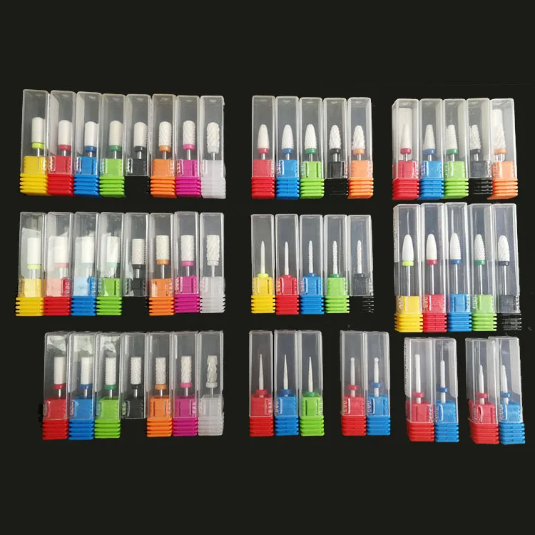 

2.35mm Ceramic Bit Set Nail Ceramic Bits Power Drill Bit Set Manicure Machine Accessories Rotary Tools Kit Extra Fine Coarse XC