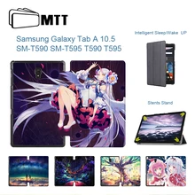 MTT для samsung Galaxy Tab A, 10,5 дюймов, чехол для планшета, мультяшный аниме, из искусственной кожи, флип, умный чехол, чехол, Авто Режим сна/пробуждения, SM-T590, T595