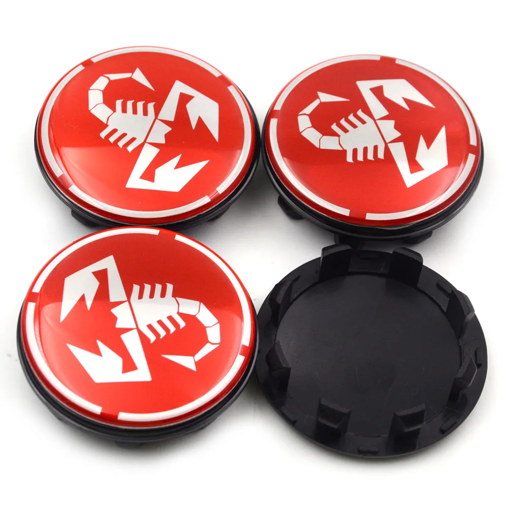 New 4 Piece Silicone Hub Caps Sticker Scorpion Emblem 58 MM