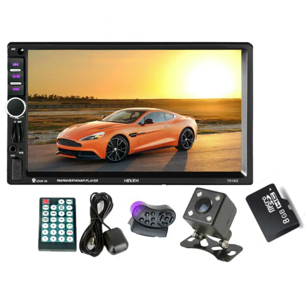 GPS Navigation 2 Din Car Bluetooth Radio Multimedia Mp5 Player 7 inch Touch Screen with Camera+Europe Map+Steering wheel contr GPS Navigation 2 Din Car Bluetooth Radio Multimedia Mp5 Player 7 inch Touch Screen with Camera+Europe Map+Steering wheel contr