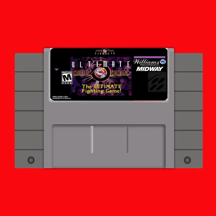 

Ultimate Mortal Kombat 3 16 bit Big Gray Game Card For USA NTSC Game Player