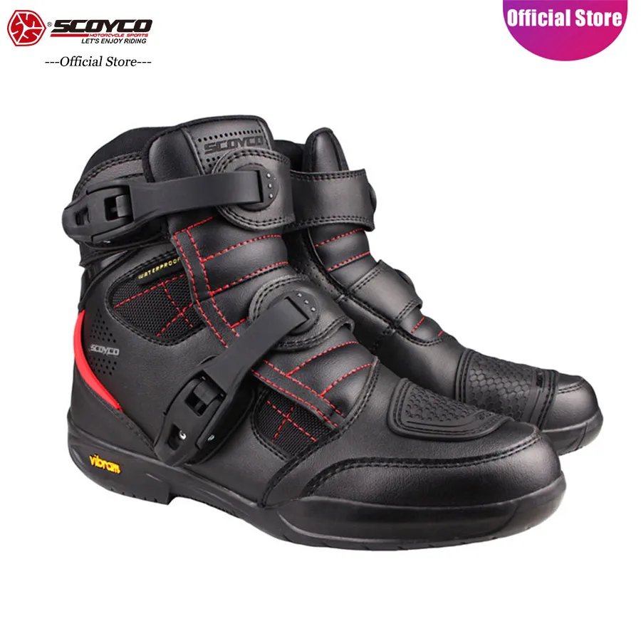 

SCOYCO 2019 Anti-skip Motorcycle Boots Shockproof Grip Portable MBX/MTB/ATV Motocross Boots Waterproof Comfy Men Shoes MT020WP