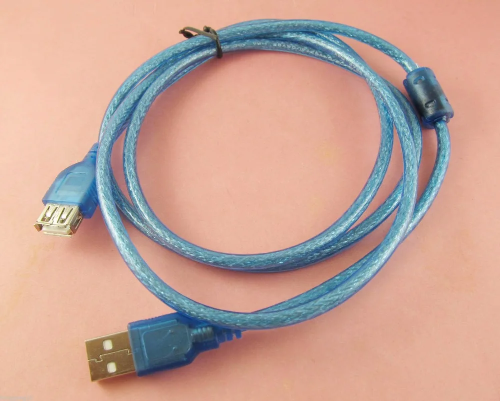 10 шт USB 2,0 A штекер к USB 2,0 A Женский Джек УДЛИНИТЕЛЬ шнур синий 1,5 m/5FT