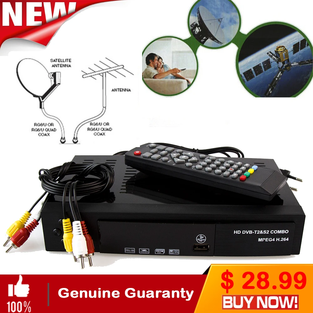 

Digital DVB-T2 +S2 Combo 2 in 1 Digital Satellite Receiver Combo dvb t2 + S2 HD 1080P dvb-t2 tv Box Decoder H.264/MPEG-2/4